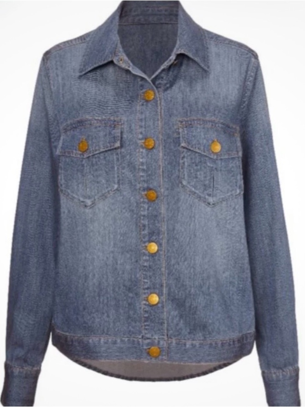 CAbi # 6255-Classic Denim Jacket - Blue with Gold Buttons